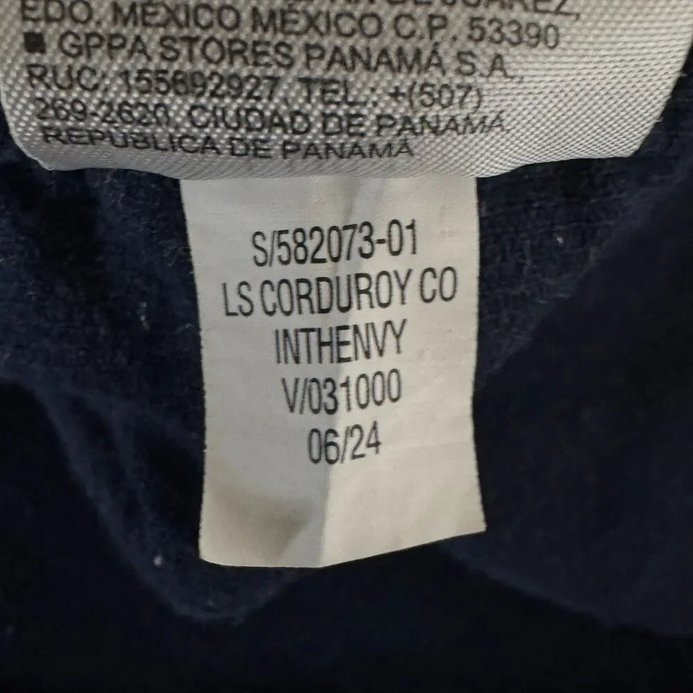 Old Navy 2024 Long-Sleeve Color Block Corduroy Shirt Boys Size 10-12 Large